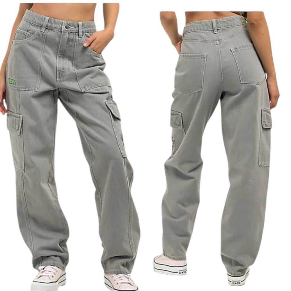 Empyre Tori Porkchop Pocket Grey Cargo Skate Jeans Size 10 - Picture 1 of 11